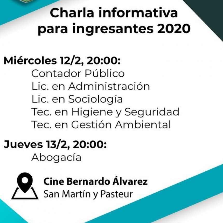 EL MUNICIPIO INVITA A LA CHARLA PARA INGRESANTES A UNCAUS VIRTUAL