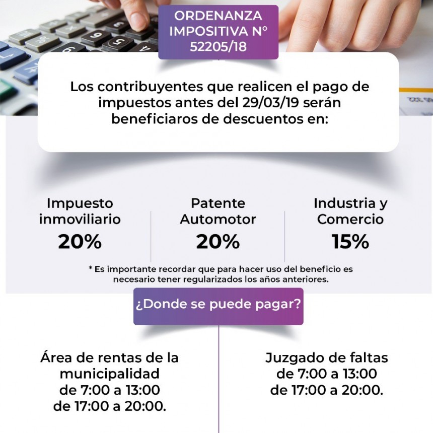 EL DESCUENTO POR PAGO TOTAL DE IMPUESTOS MUNICIPALES SIGUE VIGENTE HASTA EL 31 DE MARZO